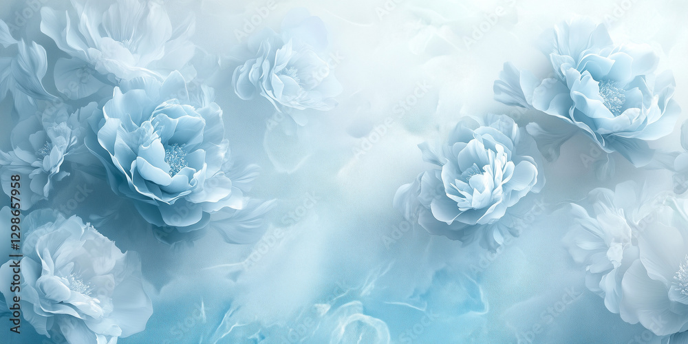 Soft blue flowers in a serene background Soft blue flowers in a serene background