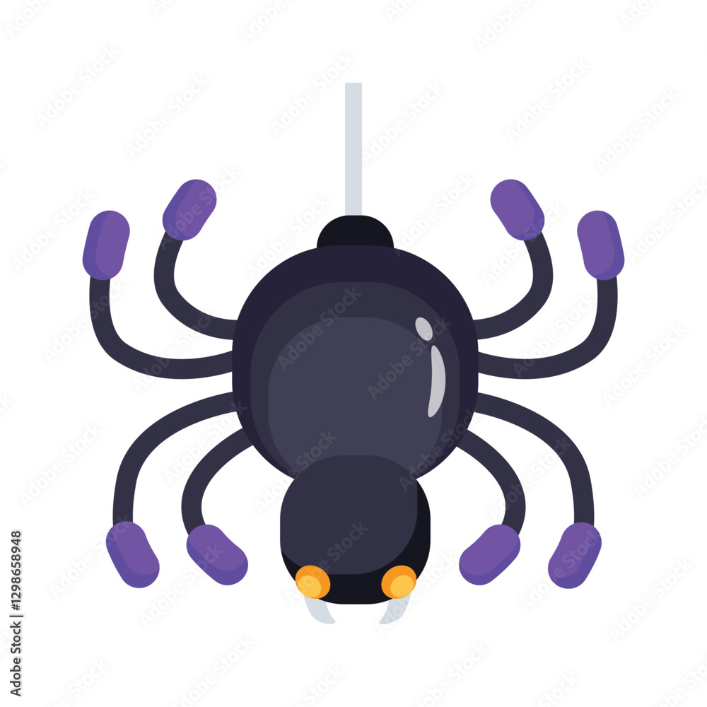 This 3d icon showing spooky halloween spider This 3d icon showing spooky halloween spider
