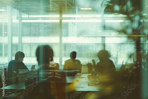 blur people in meeting room