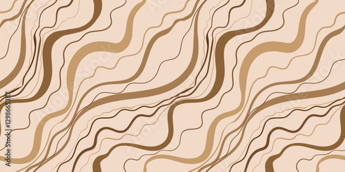 Seamless mocha mousse abstract pattern with flowing, organic lines in warm earthy tones, creating a smooth, elegant, and sophisticated visual effect