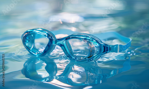 Wallpaper Mural Close-up of a person wearing swimming goggles underwater... Torontodigital.ca
