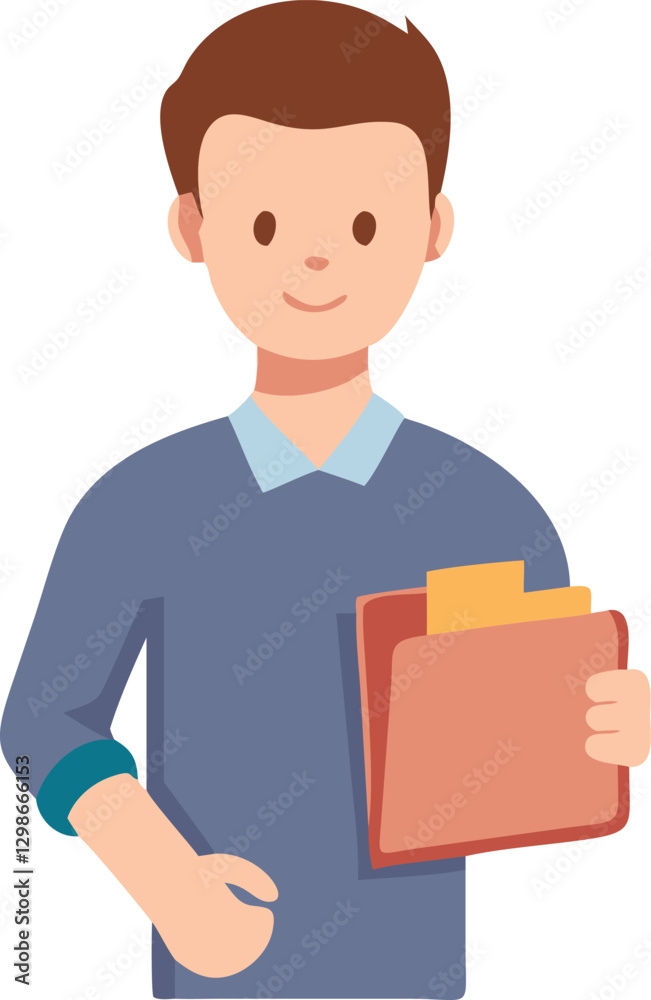 Professional Office Employee Icons with Documents. Professional Office Employee Icons with Documents.