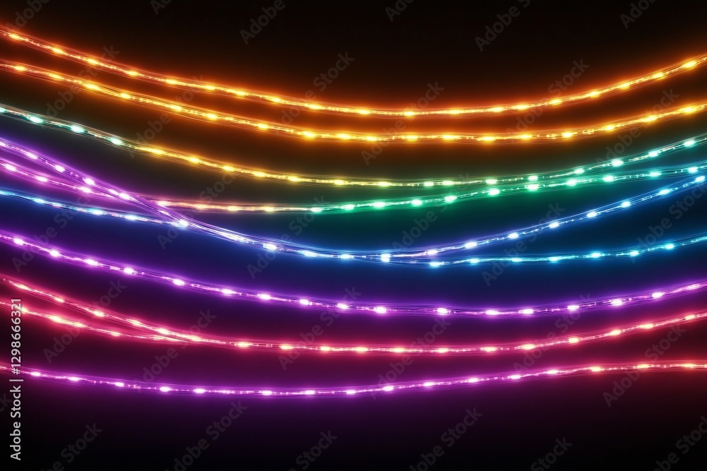 Obraz premium radiant cybernetic network neon swirls