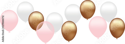 Festive banner with realistic balloons