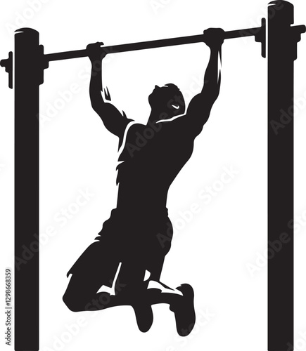 A man doing a pullup on a pullup bar