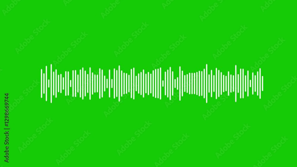 Sound wave isolated on green background. wave form Audio, spectrum voice, spectrum multi color, Audio Wave, sound wave visualization, music sound wave or audio waveform