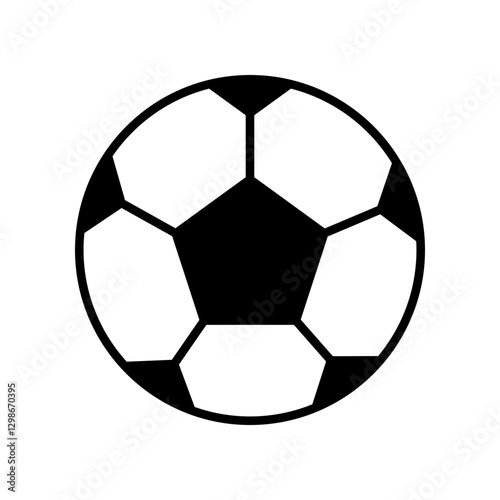 Simple Outline of a Soccer Ball on a White Background