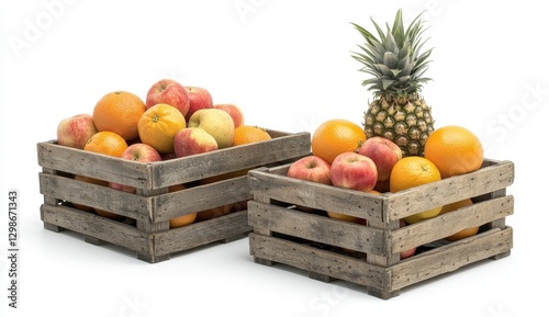 Fresh Fruit in Wooden Crates