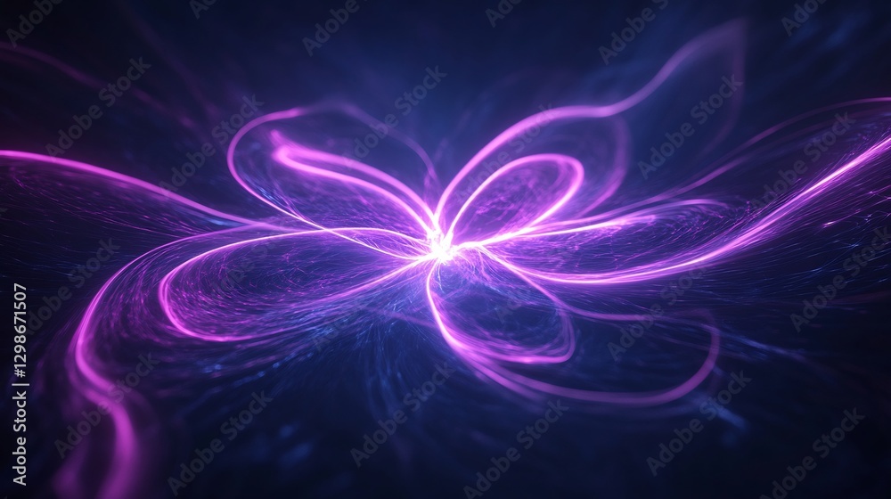 Fototapeta premium futuristic neon fractal holographic energy flows