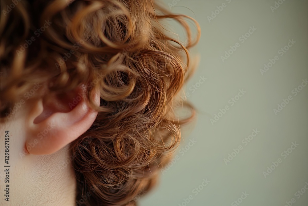 Curly hair care product. emphasis on curly hair. Close-up of hair curls. Close-up of hair curls Curly hair care product. emphasis on curly hair. Close-up of hair curls. Close-up of hair curls