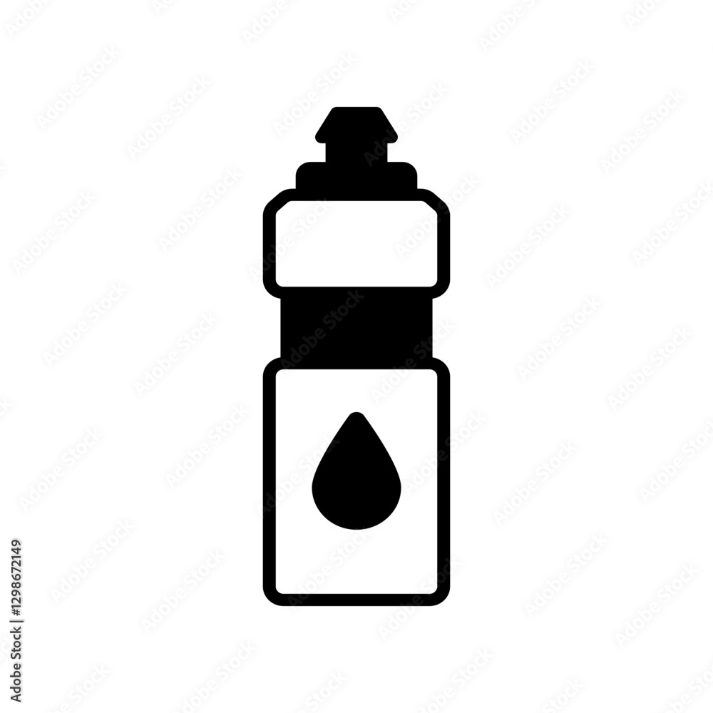 Outline Illustration of a Water Bottle with Minimalist Design Elements Outline Illustration of a Water Bottle with Minimalist Design Elements
