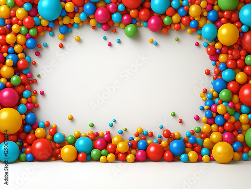 Festive poster image with playful balloons background photo