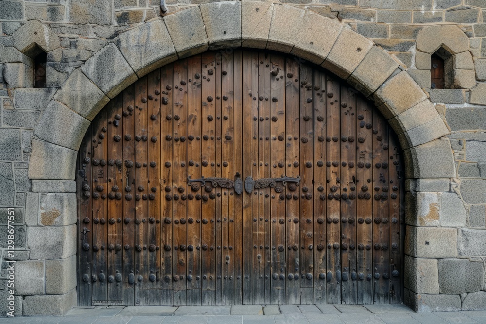 Old wooden door from ancient medieval european castle. Detailed photo textured background Old wooden door from ancient medieval european castle. Detailed photo textured background