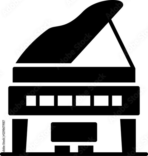 Grand Piano Icon Vector Element