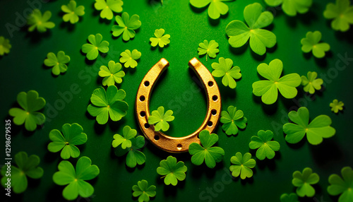Golden Horseshoe with Four-Leaf Clovers, Lucky horseshoe