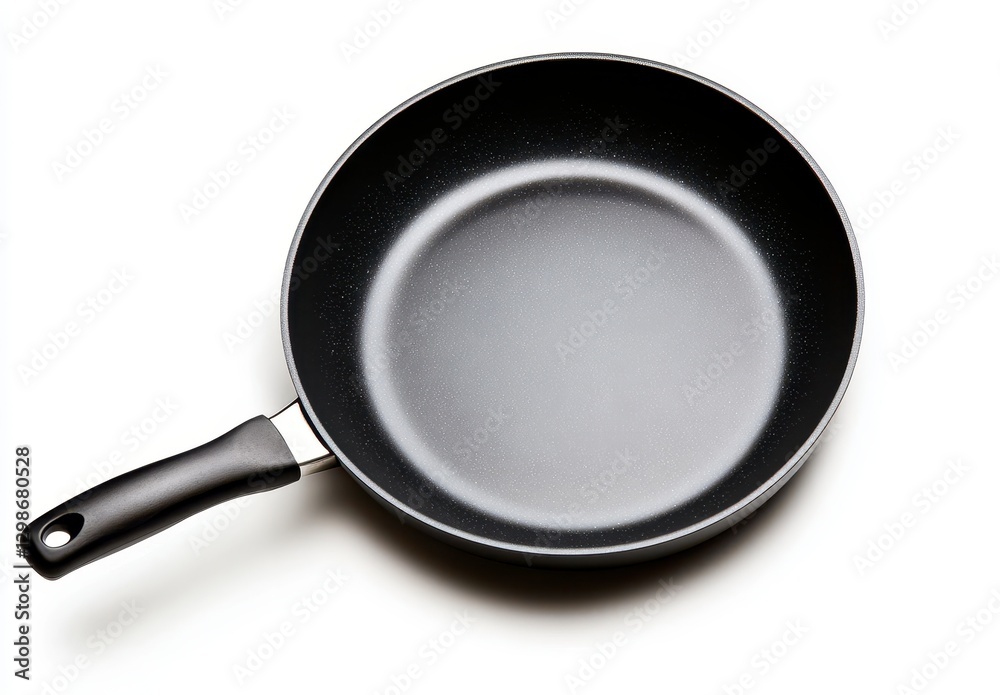 Black Speckled Frying Pan on White Background Black Speckled Frying Pan on White Background