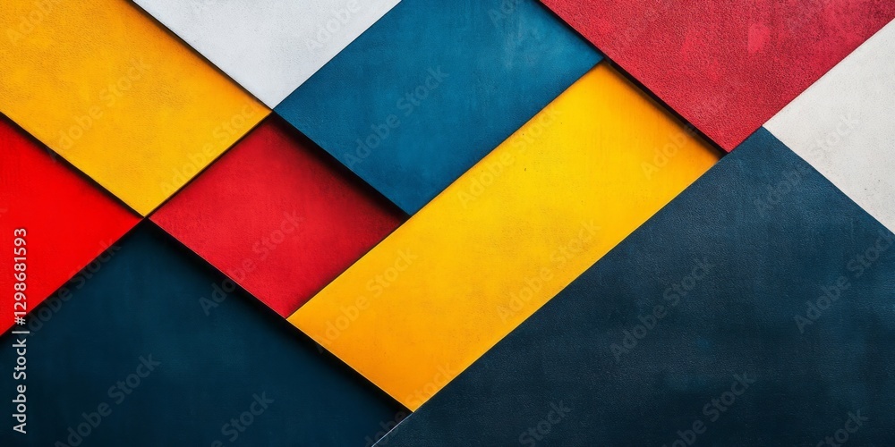 Abstract geometric composition with overlapping colorful textured rectangles Abstract geometric composition with overlapping colorful textured rectangles