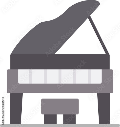 Grand Piano Icon Vector Element