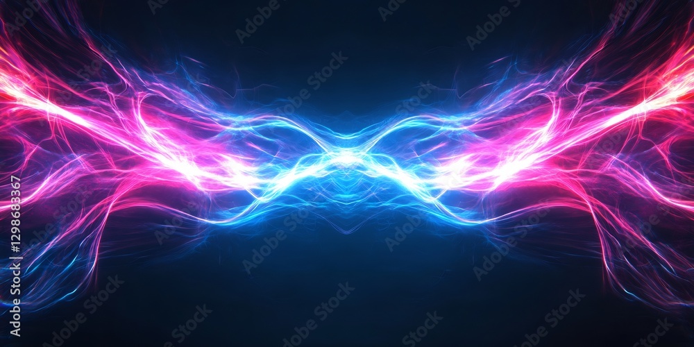 Fototapeta premium futuristic cybernetic fractal smooth neon trails