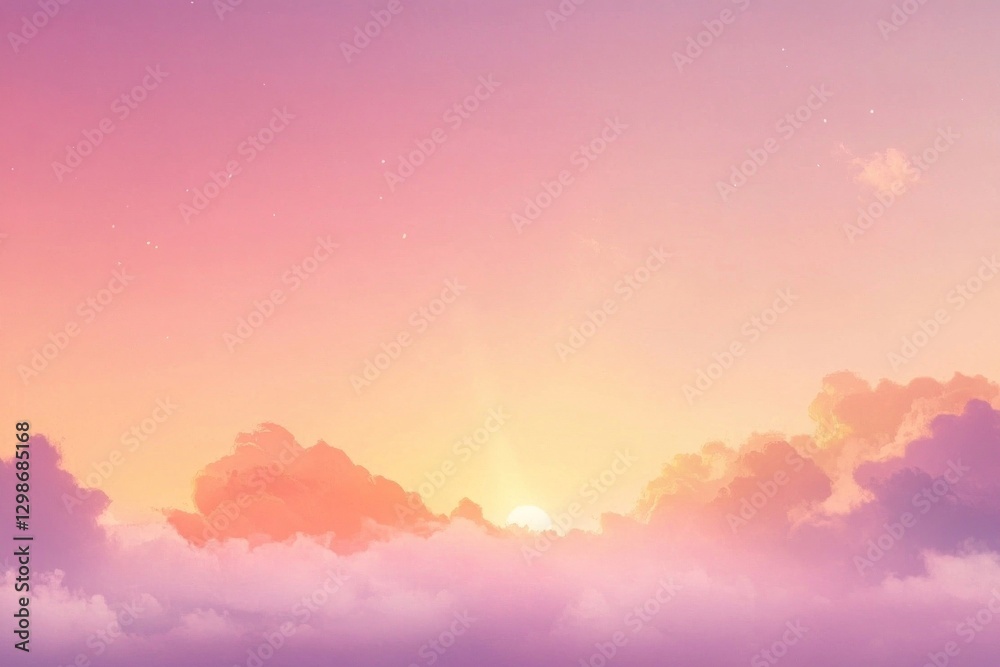 Serene sunset sky with soft gradient horizon atmosphere peaceful. Serene sunset sky with soft gradient horizon atmosphere peaceful.