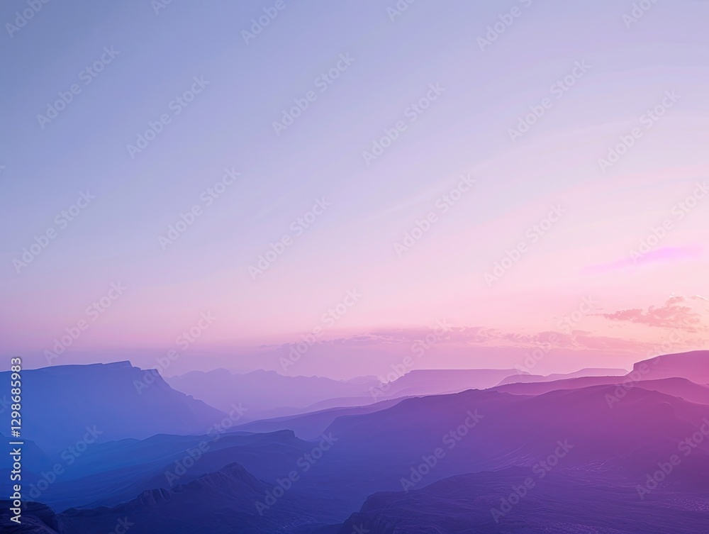Fototapeta premium Dreamscape mountains, A serene vista bathed in soft pastel hues at twilight
