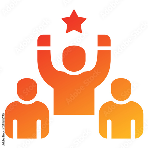 Team Leadership Glyph Gradient Icon