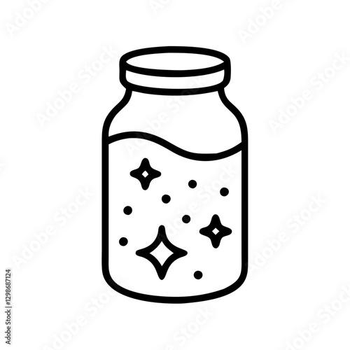 Sensory jar with glitter, black and white, calming visual stimulation