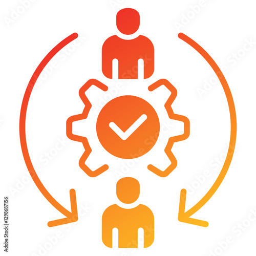 Delegation Glyph Gradient Icon