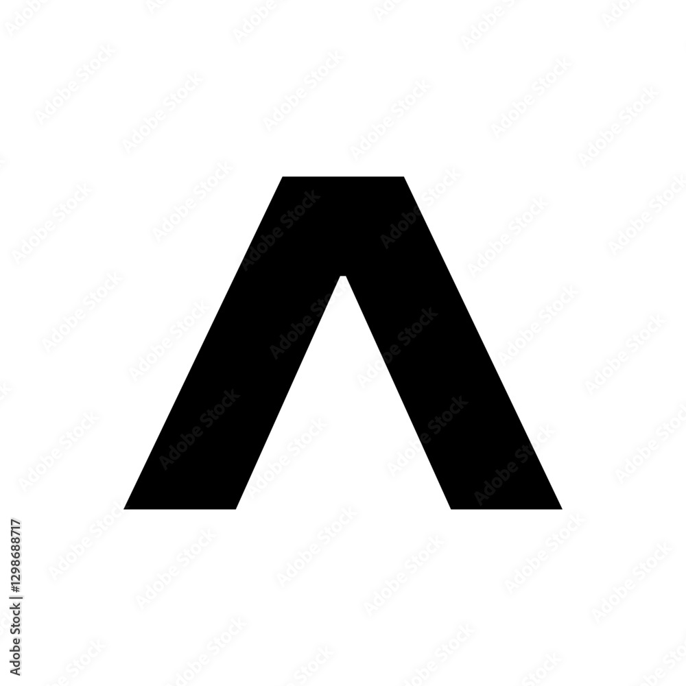 Fototapeta premium Black ^ caret character, isolated vector on transparent background