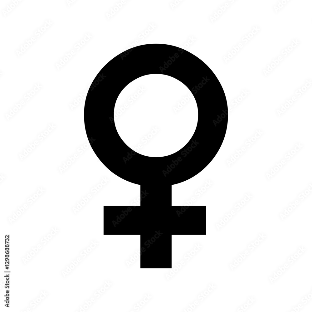 Black ♀ female gender symbol, isolated vector on transparent background Black ♀ female gender symbol, isolated vector on transparent background