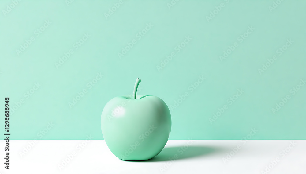 Obraz premium Green apple on a white surface