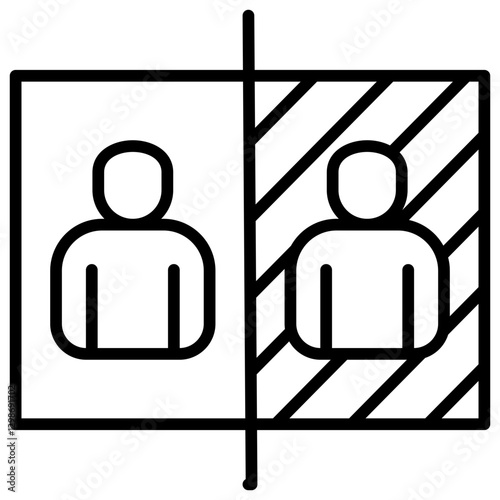Self Reflection Line Icon