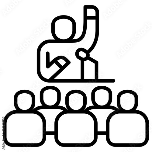 Public Speaking Line Icon