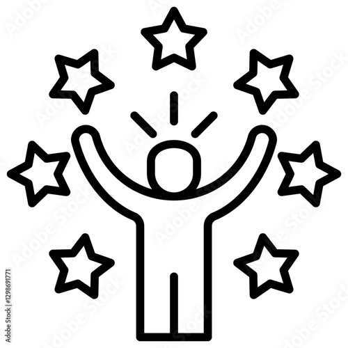 Self Confidence Line Icon