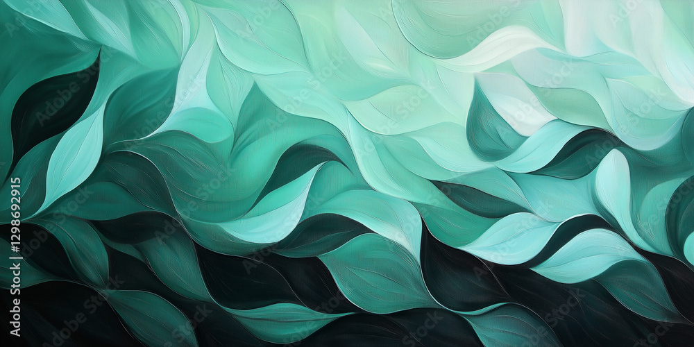 Abstract flow: Shades of teal and green, creating a calming and elegant background Abstract flow: Shades of teal and green, creating a calming and elegant background