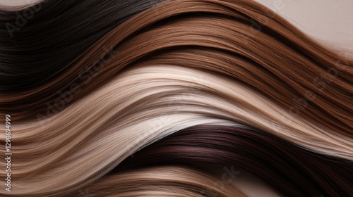 Wallpaper Mural Elegant wavy strands showcase gradient of rich hair colors, high Torontodigital.ca