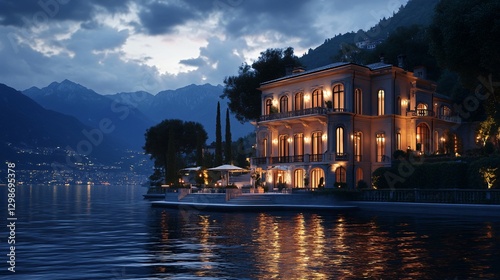 Villa Carlotta at Lake Como Italy - Detailed View with Ultra High Resolution