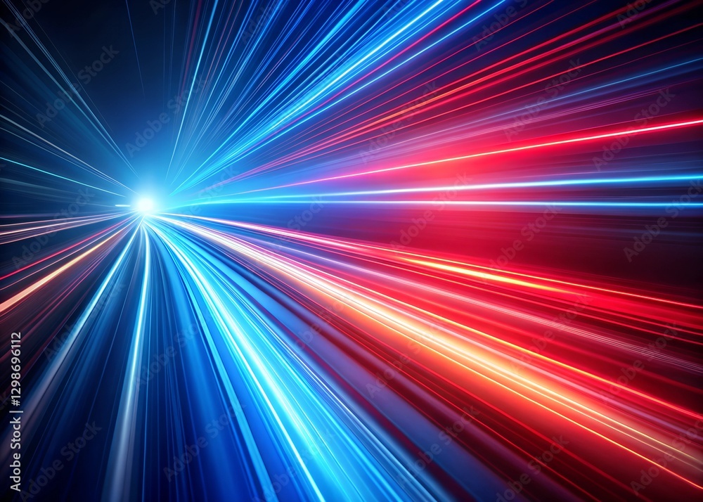 Dynamic blue and red light streaks on dark background Dynamic blue and red light streaks on dark background