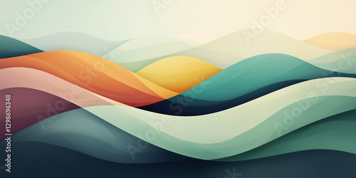 Abstract wave pattern: A calming and colorful flowing wave illustration.