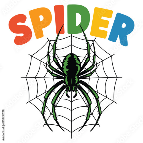 Bold Symmetrical Spider Vector Design.