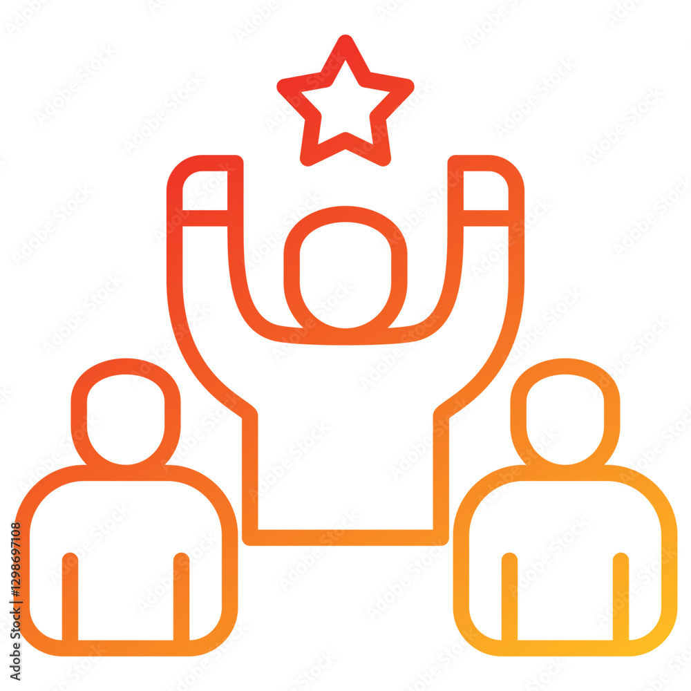 Team Leadership Line Gradient Icon Team Leadership Line Gradient Icon