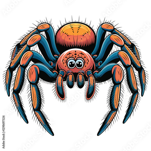 Bold Symmetrical Spider Vector Design.