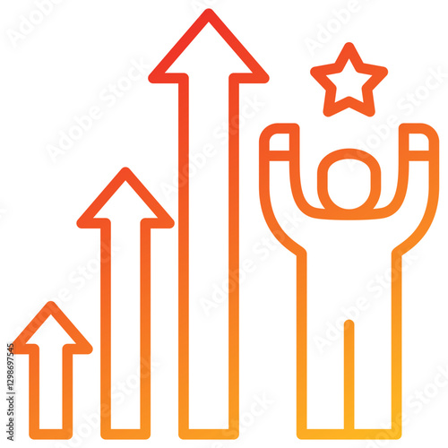 Personal Growth Line Gradient Icon