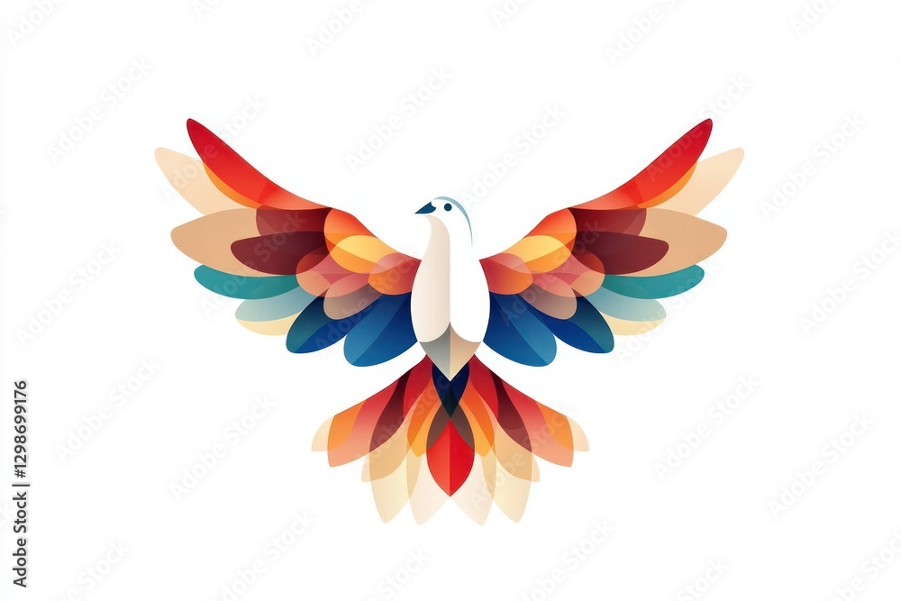 Obraz premium A beautifully designed dove symbolizes the Holy Spirit and peace, embodying grace and faith during key Christian celebrations such as Maundy Thursday and Palm Sunday