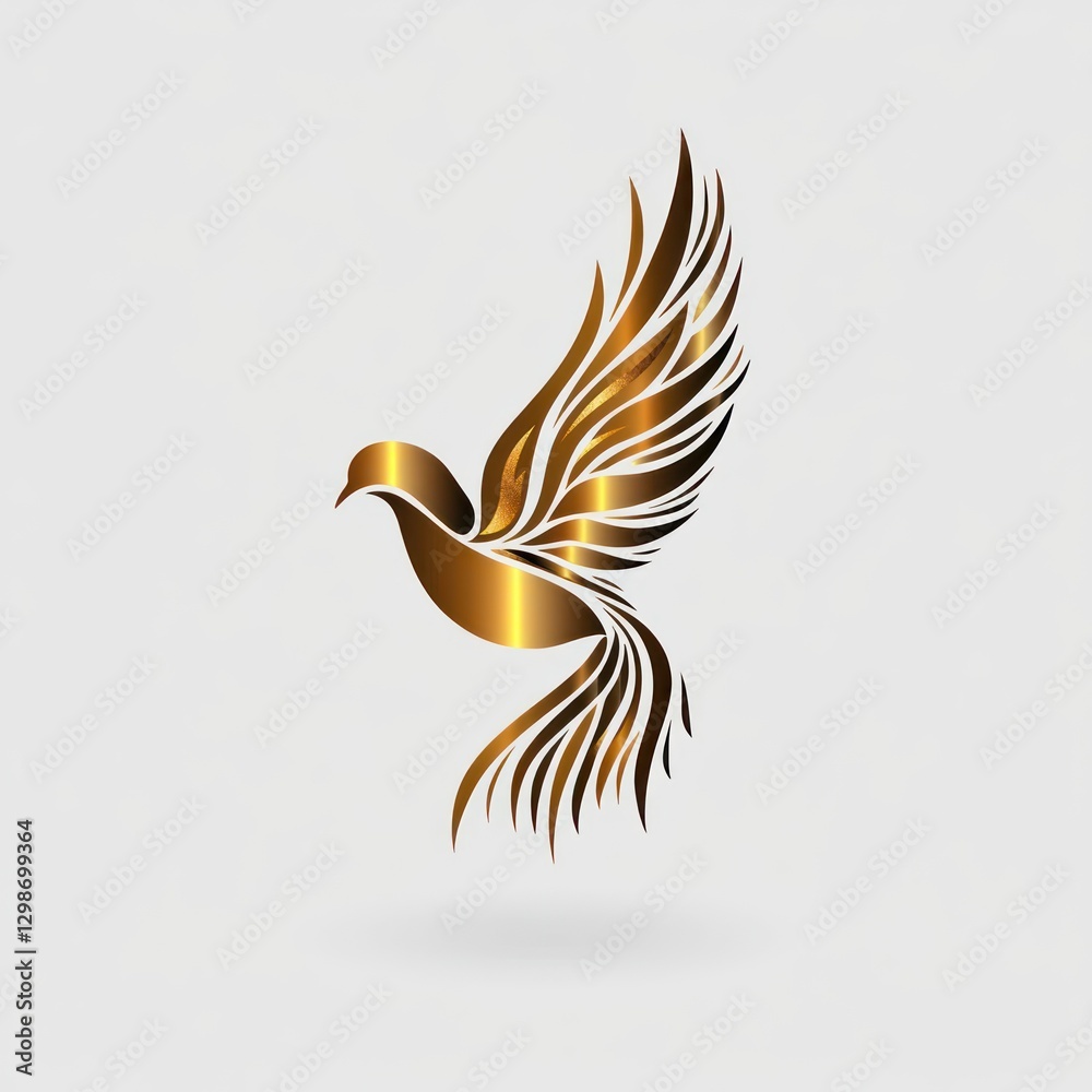 Obraz premium A dove in elegant design embodies peace and spiritual grace, reflecting the divine presence associated with Christian holidays like Maundy Thursday and Palm Sunday