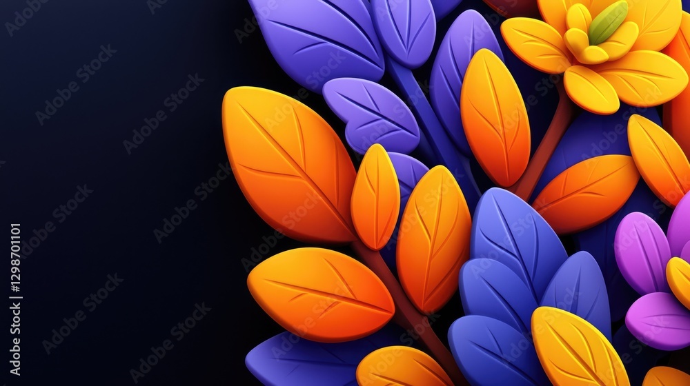 Fototapeta premium Vibrant floral arrangement studio digital art abstract close-up colorful designs