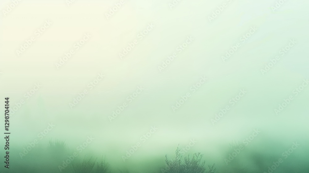 Misty morning landscape, tranquil scene, trees shrouded in fog Misty morning landscape, tranquil scene, trees shrouded in fog