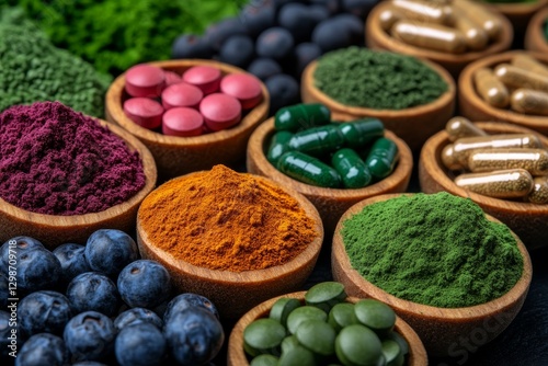 Wallpaper Mural A vibrant and colorful array of nutraceutical ingredients. Generative AI Torontodigital.ca