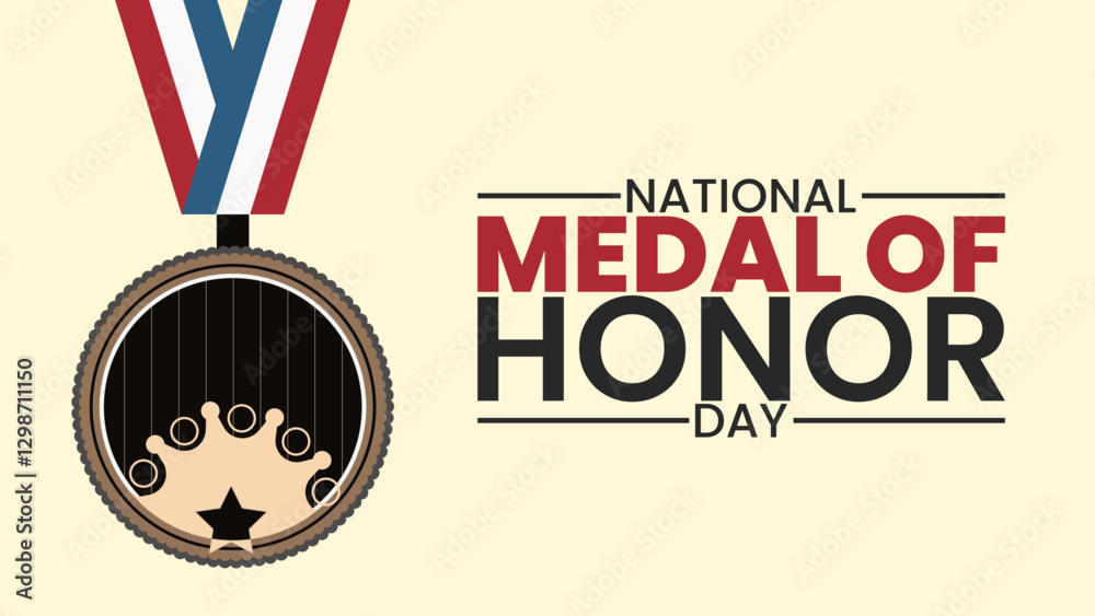 Naklejka premium Medal of Honor Day, Celebrating the Bravest Among Us