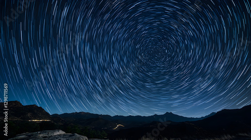 sky time-lapse with stars shifting positions as the Earth rotates 